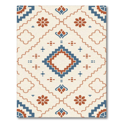 Southwestern Blue Geometric Medallion Rug
