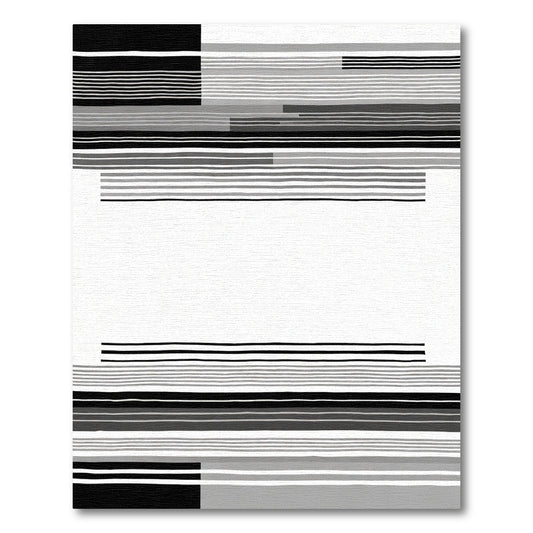Monochromatic Hazy Stripe Composition Rug