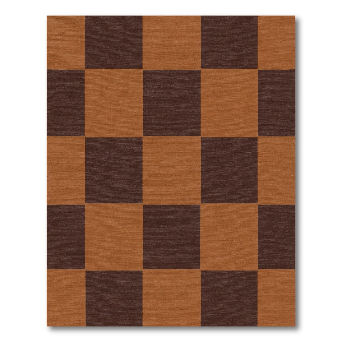 Earthy Bronze Checkerboard Squares Rug