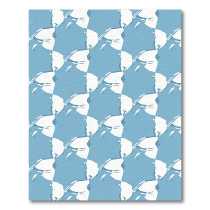 Blue and White Profile Art Rug