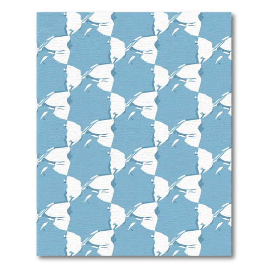 Blue and White Profile Art Rug