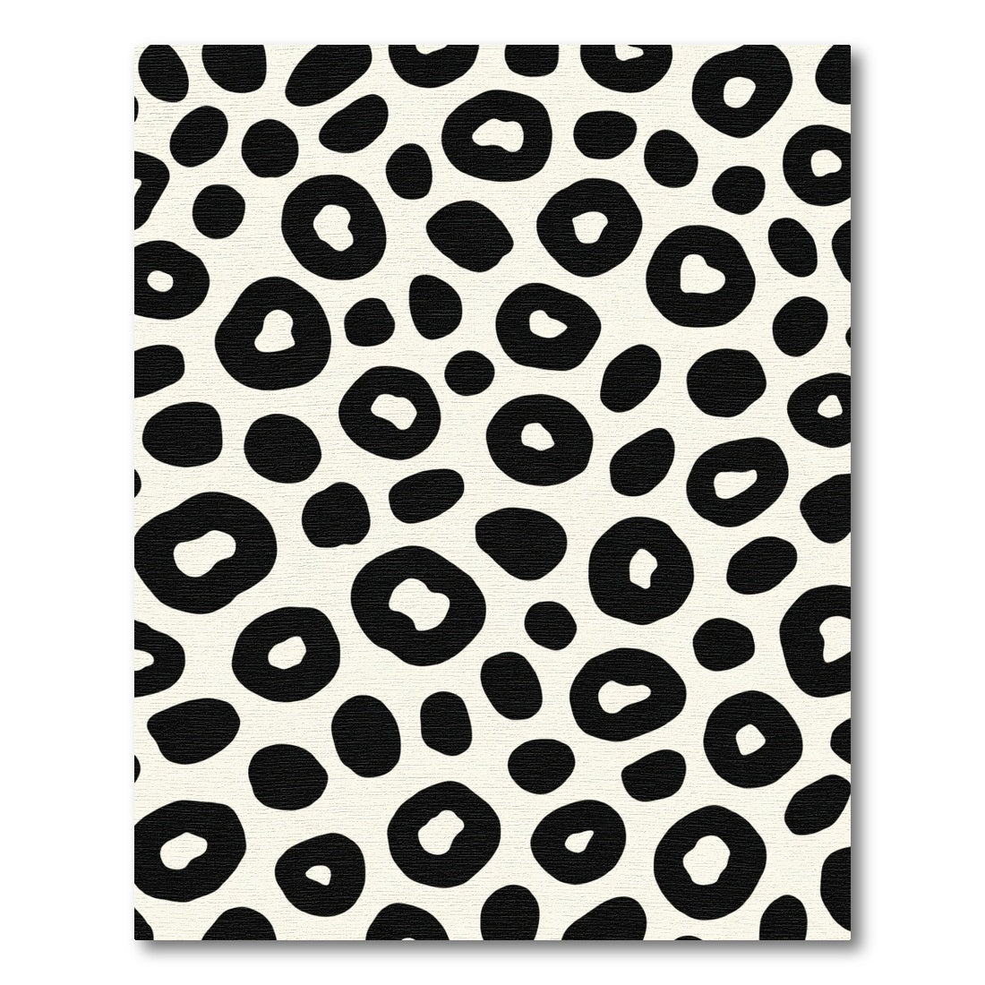Black Cream Spotted Leopard Spots Rug