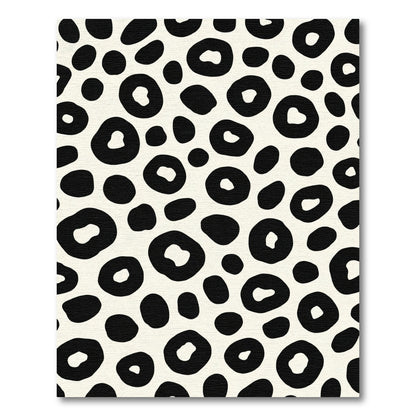 Black Cream Spotted Leopard Spots Rug