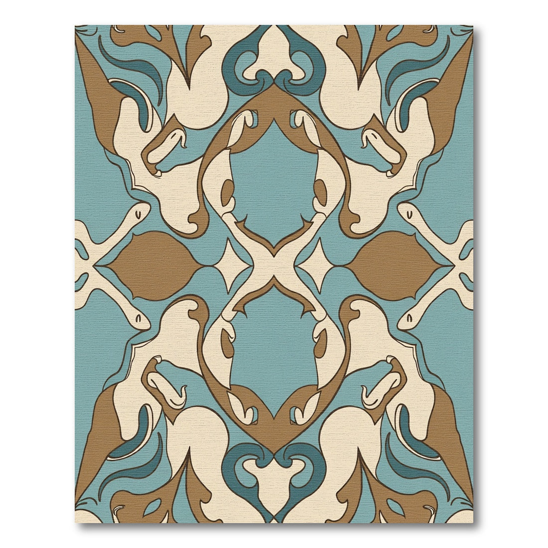 Midcentury Abstract Swirl Arabesque Rug