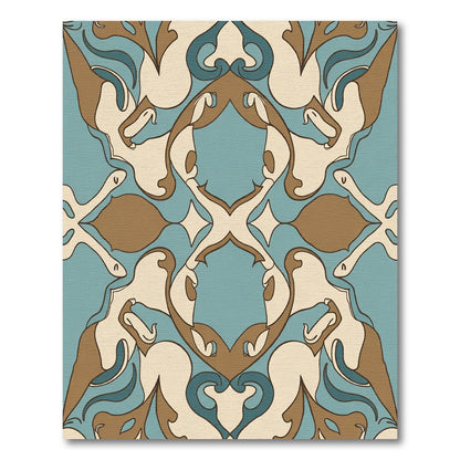 Midcentury Abstract Swirl Arabesque Rug
