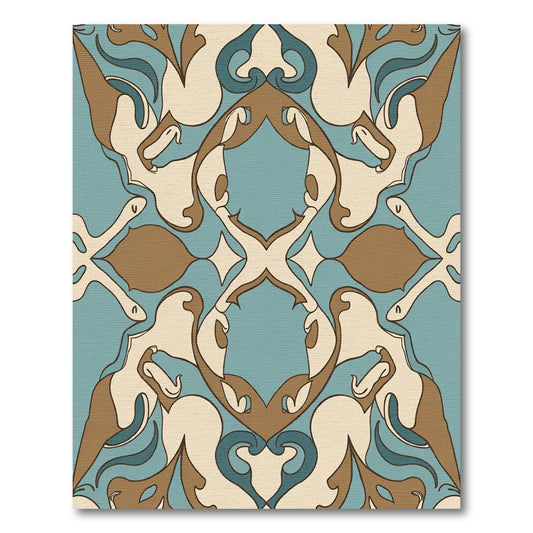 Midcentury Abstract Swirl Arabesque Rug