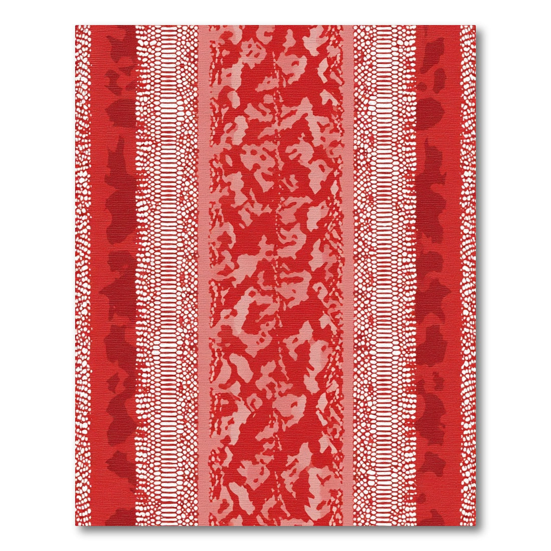 Red Snake Skin Camo Stripe Rug
