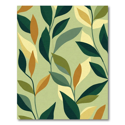 Muted Earth Tones Branching Foliage Rug