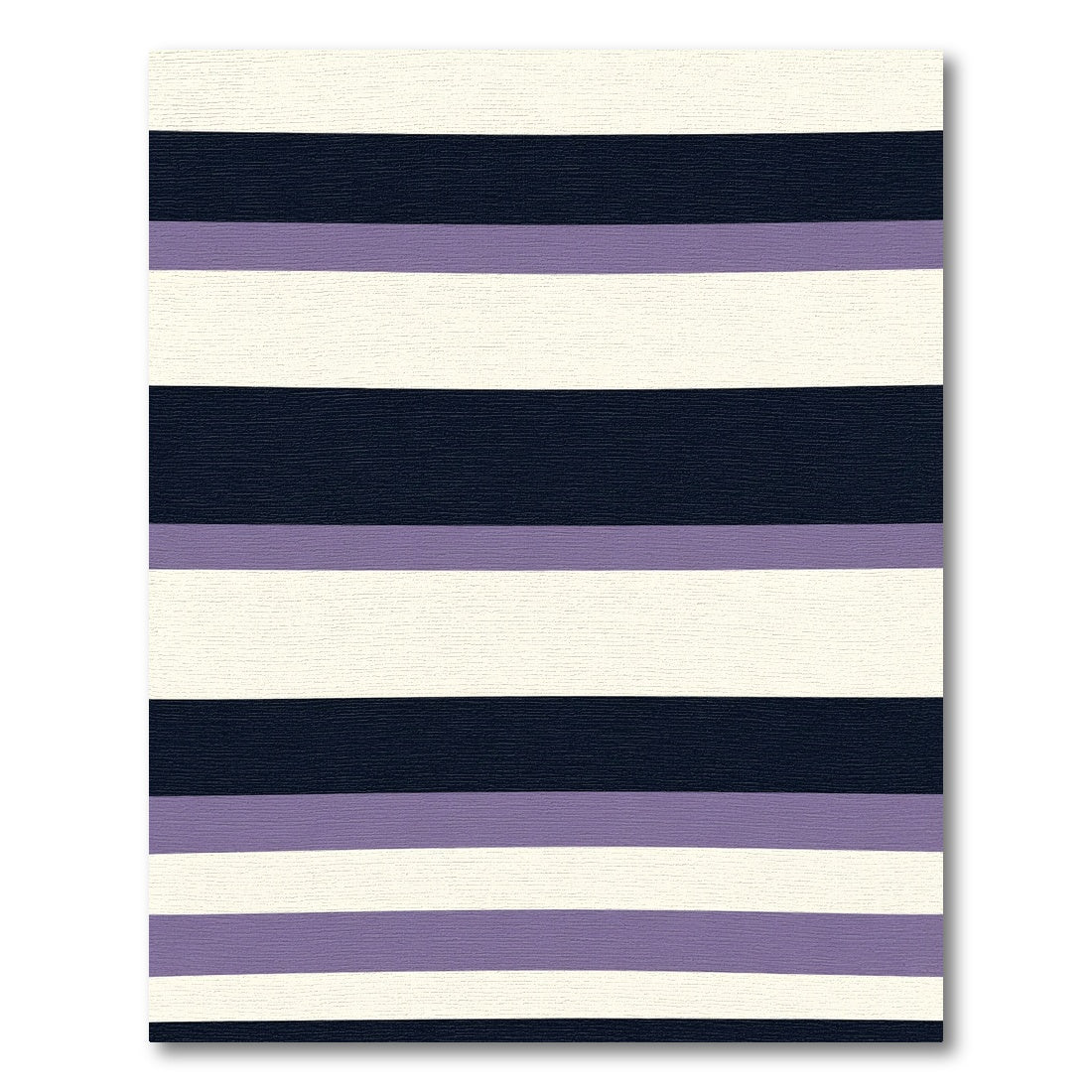 Navy Lilac Cream Horizontal Stripe Rug