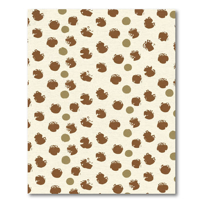 Brown Ink Splatter Polka Dot Rug