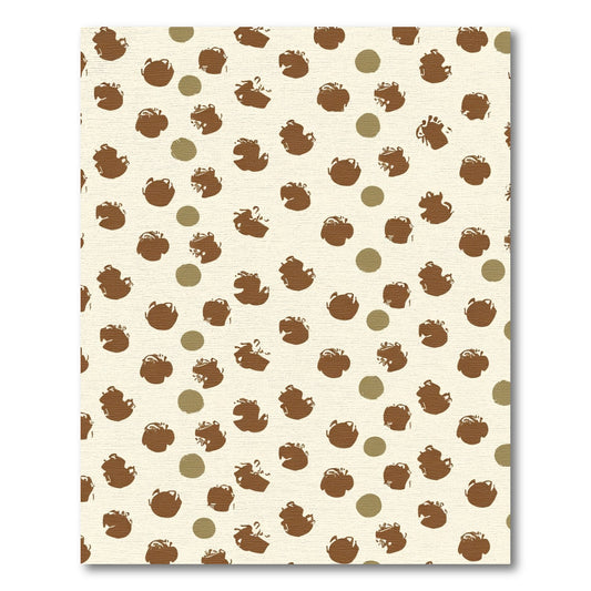 Brown Ink Splatter Polka Dot Rug