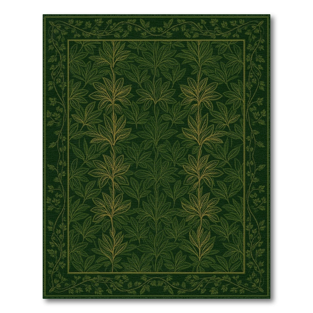 Green Vintage Botanical Area Rug