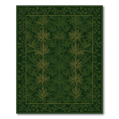 Green Vintage Botanical Area Rug