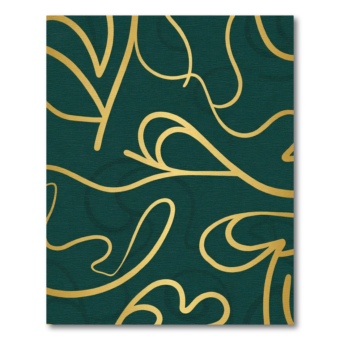 Emerald Gold Swirl Leaf Rug