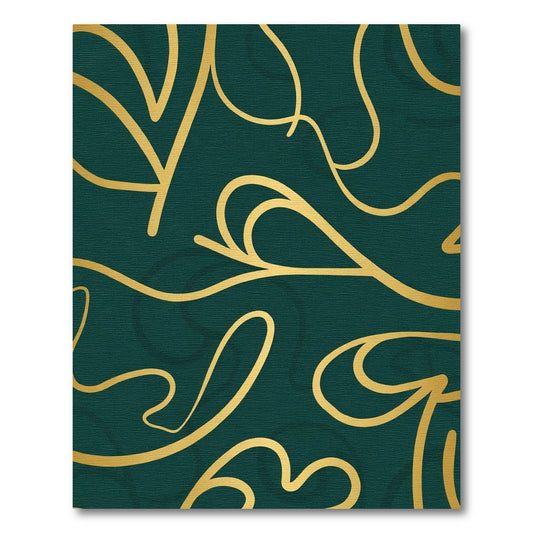 Emerald Gold Swirl Leaf Rug