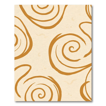 Warm Beige Abstract Swirl Rug