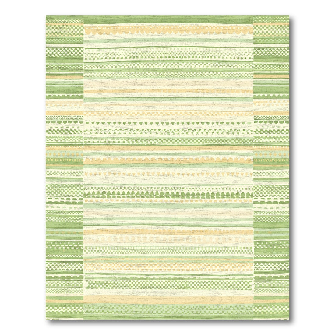 Earthy Green Horizontal Stripe Medley Rug