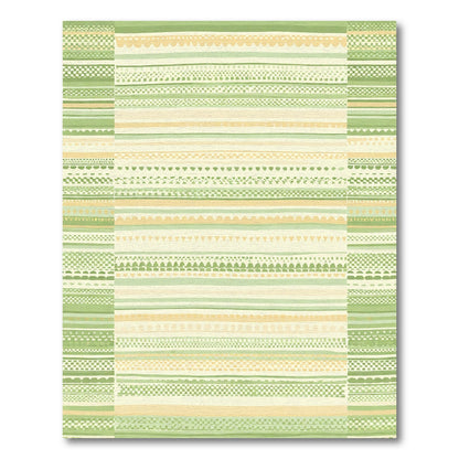 Earthy Green Horizontal Stripe Medley Rug