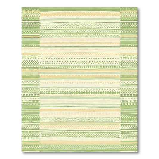 Earthy Green Horizontal Stripe Medley Rug