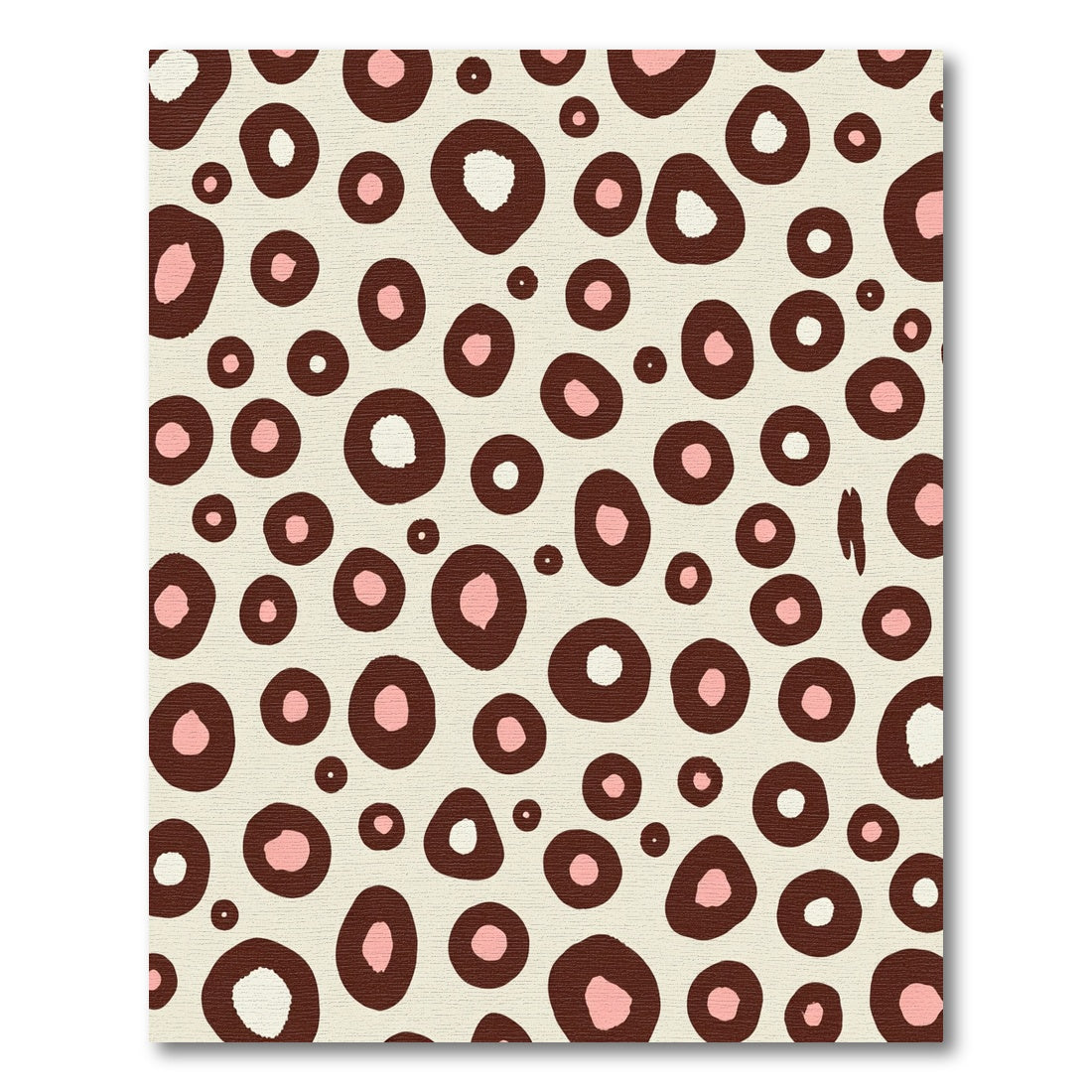 Brown Pink Polka Dot Organic Shape Rug