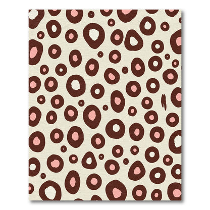Brown Pink Polka Dot Organic Shape Rug