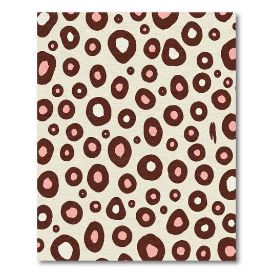 Brown Pink Polka Dot Organic Shape Rug
