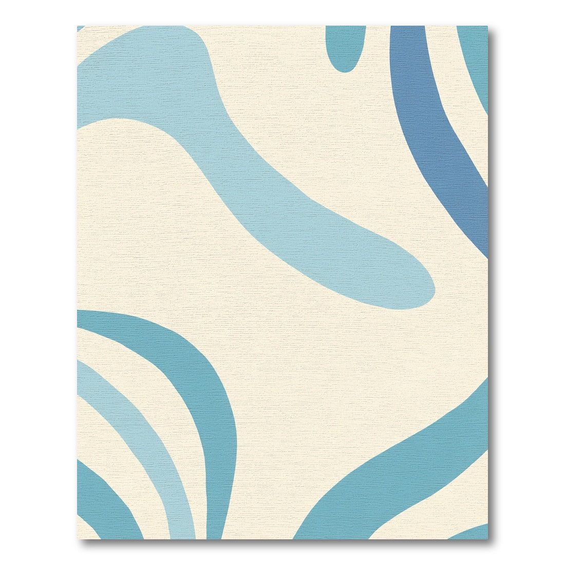 Aqua Blue Flowing Abstract Waves Rug