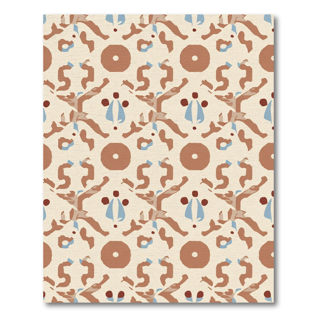 Savannah Ochre Blue Organic Pattern Rug