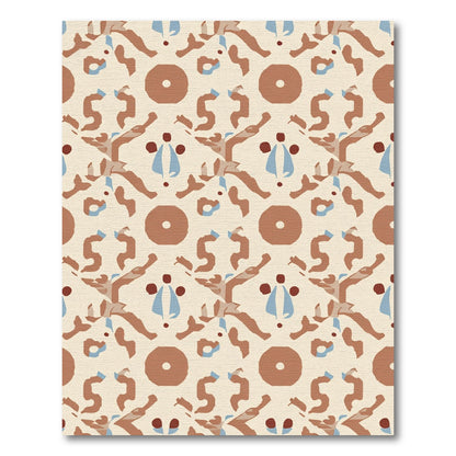 Savannah Ochre Blue Organic Pattern Rug