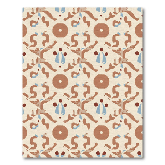 Savannah Ochre Blue Organic Pattern Rug