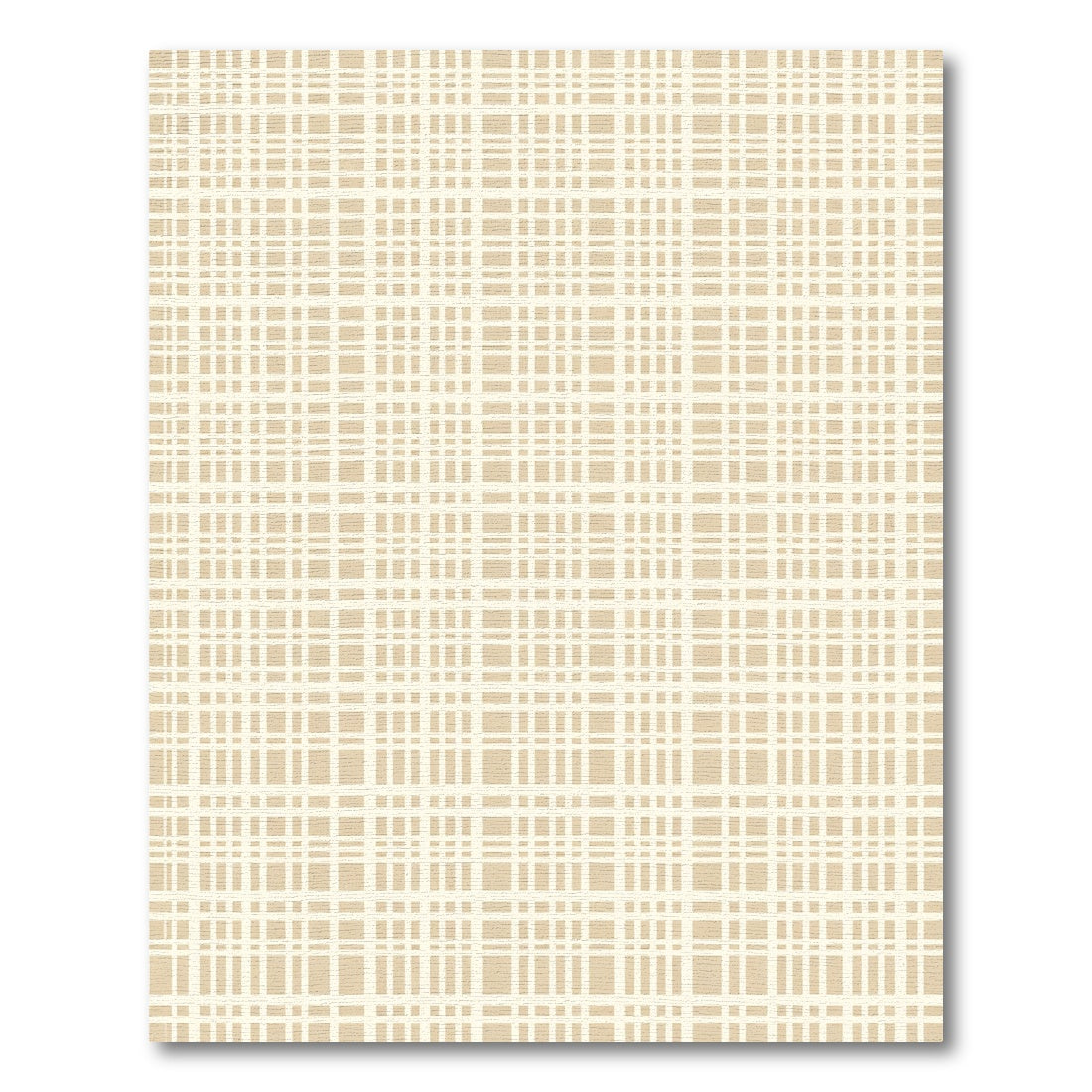 Cream Beige Plaid Checkered Grid Rug
