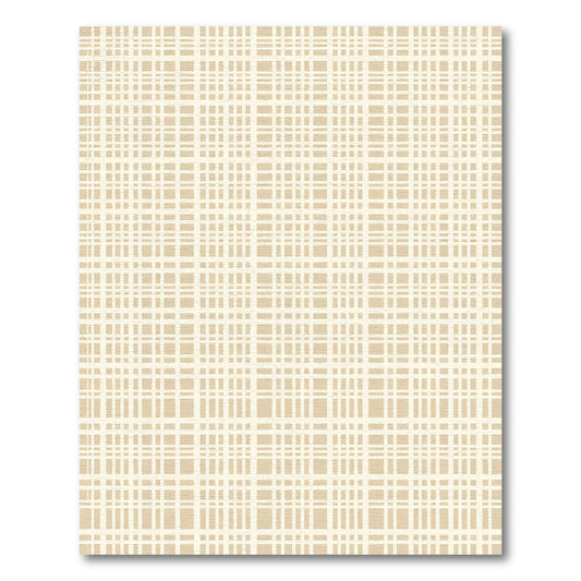 Cream Beige Plaid Checkered Grid Rug