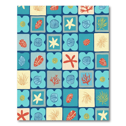 Oceanic Coral Starfish Shell Medley Rug