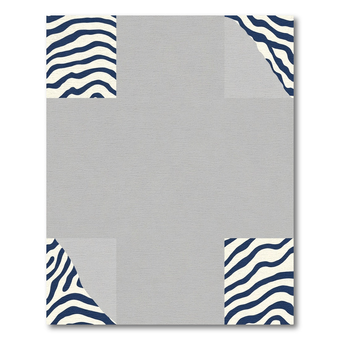 Navy Blue Organic Stripe Rug