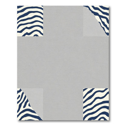 Navy Blue Organic Stripe Rug
