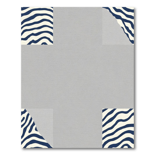 Navy Blue Organic Stripe Rug