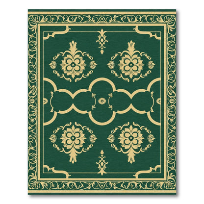 Royal Emerald Golden Arabesque Lace Rug
