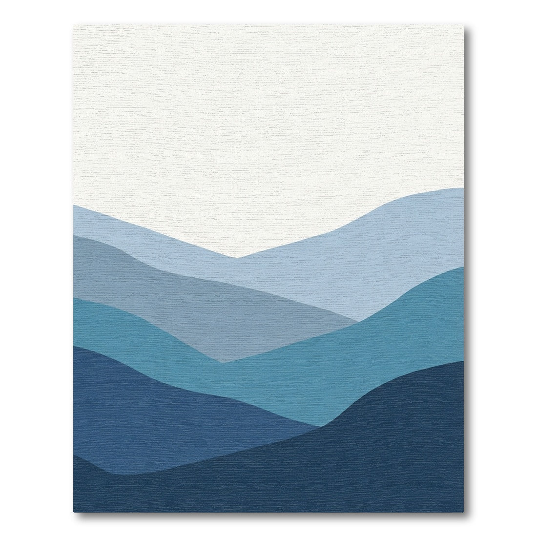 Serene Blue Gradient Mountain Layers Rug