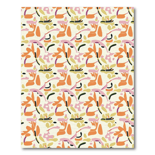 Organic Abstract Peach Pink Shapes Rug