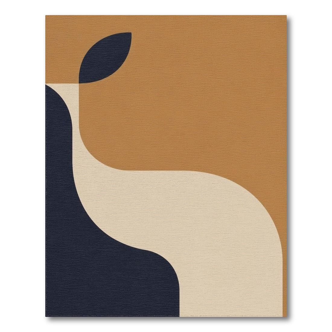 Abstract Brown and Navy Area Rug