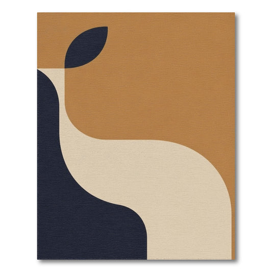 Abstract Brown and Navy Area Rug