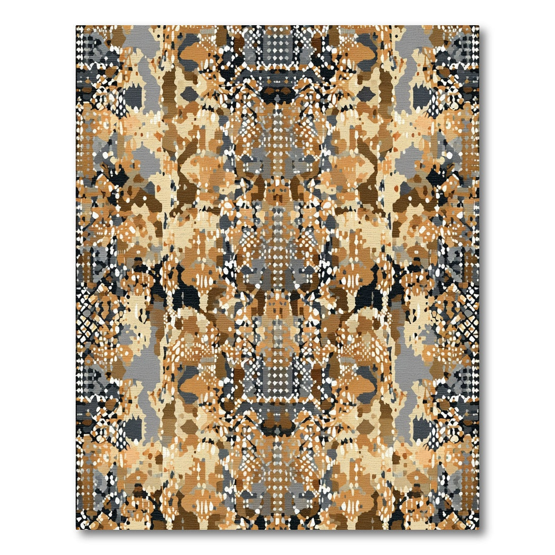 Earthy Camouflage Pixelated Abstract Rug