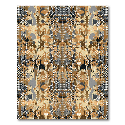 Earthy Camouflage Pixelated Abstract Rug