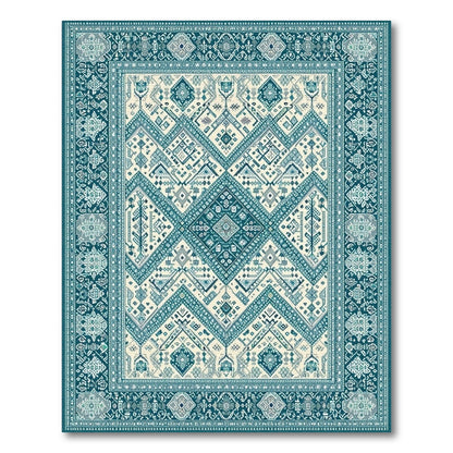 Blue Teal Heritage Tribal No. 10 Area Rug