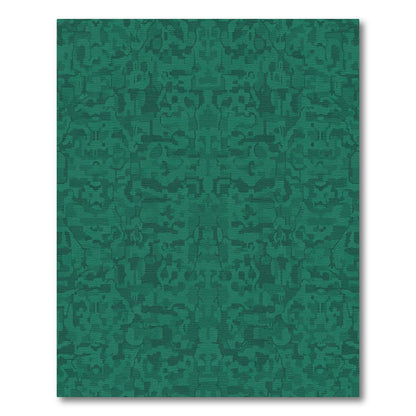Deep Teal Camouflage Abstract Arrangement Rug