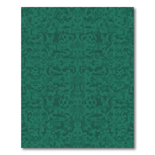 Deep Teal Camouflage Abstract Arrangement Rug