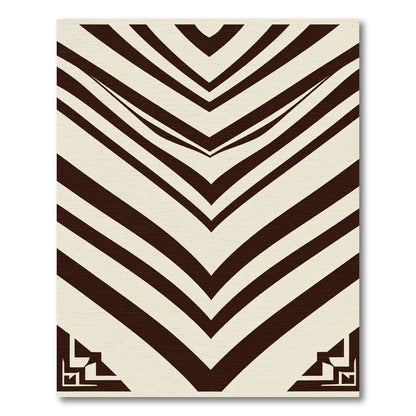 Bold Brown Chevron V Shape Rug