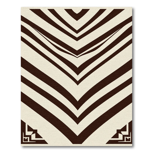 Bold Brown Chevron V Shape Rug