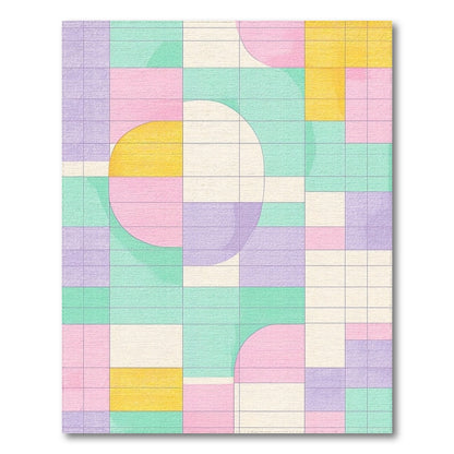 Pastel Geometric Circle Area Rug