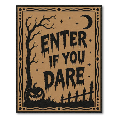 Brown and Tan Enter If You Dare Halloween Area Rug